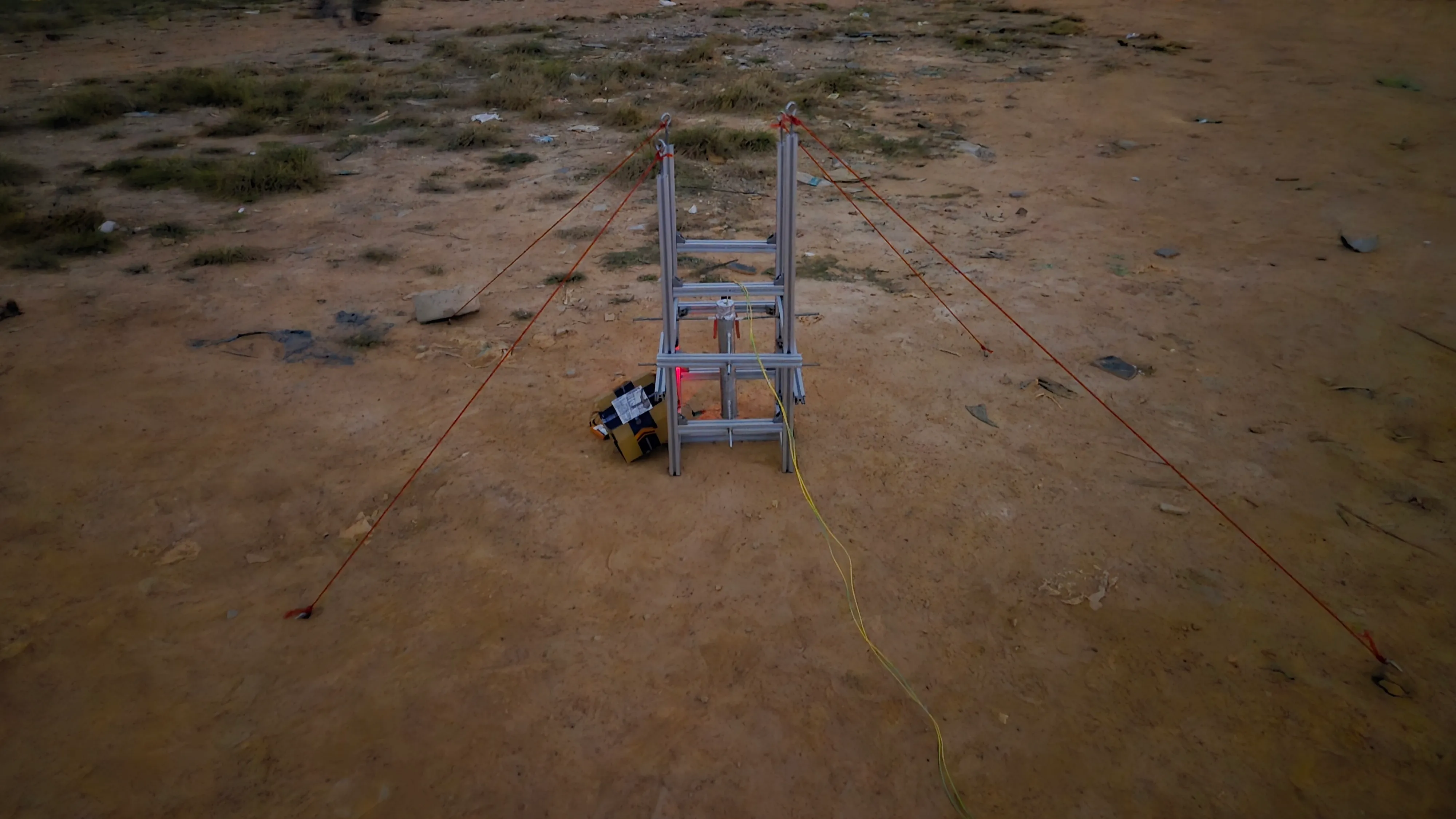 Moments before fire and harnessed